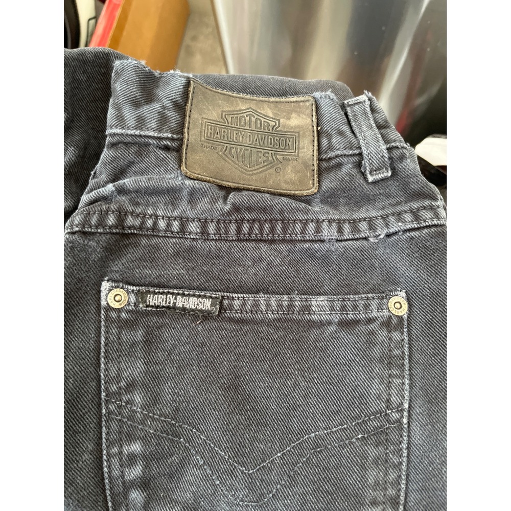 Harley Davidson Women Classic Black Denim Jeans‎ 8R Made in USA